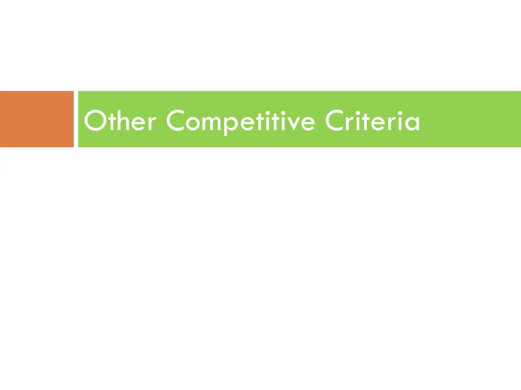 other competitive criteria