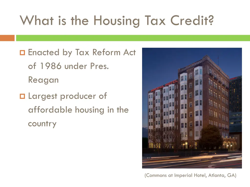 what is the housing tax credit 1