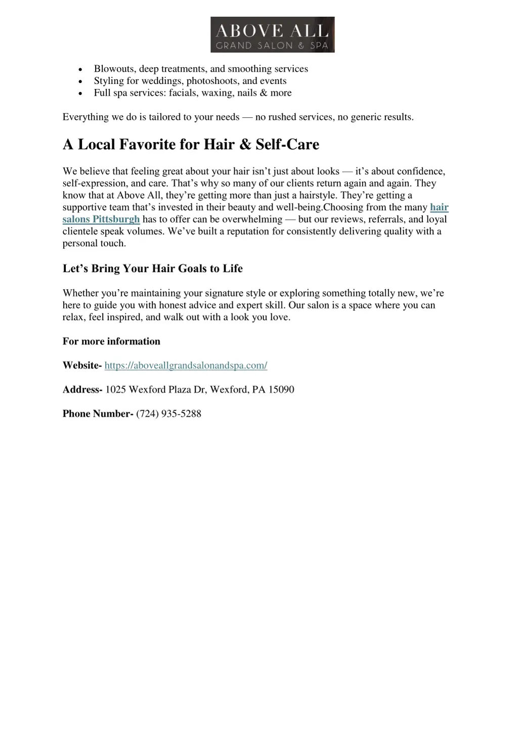 blowouts deep treatments and smoothing services