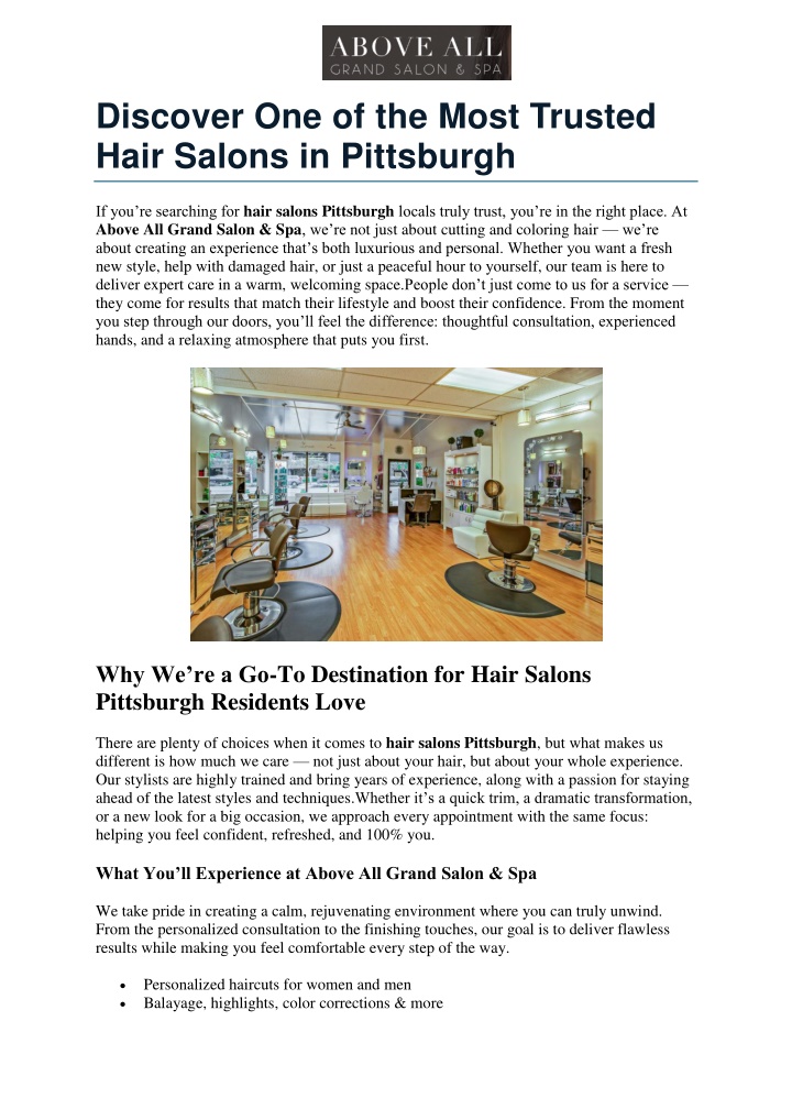 discover one of the most trusted hair salons