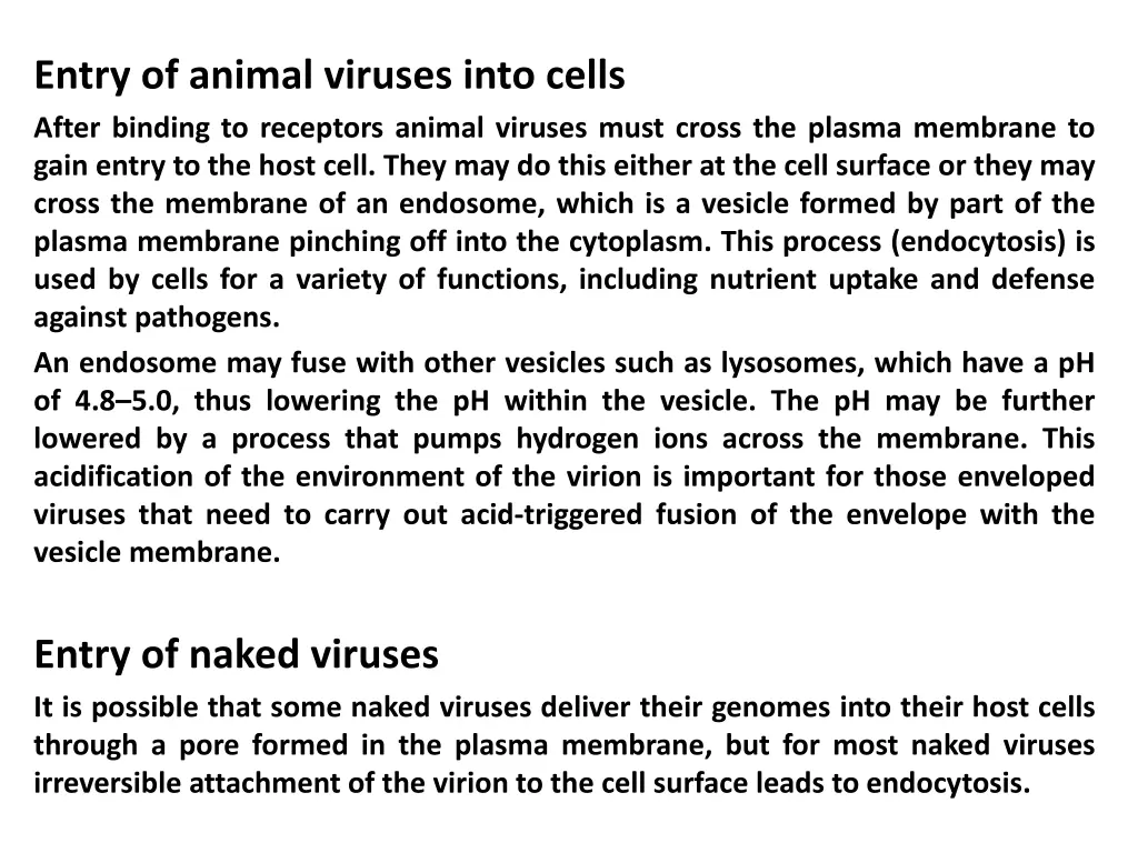 entry of animal viruses into cells after binding