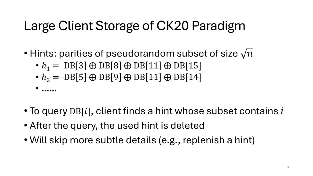 large client storage of ck20 paradigm 1