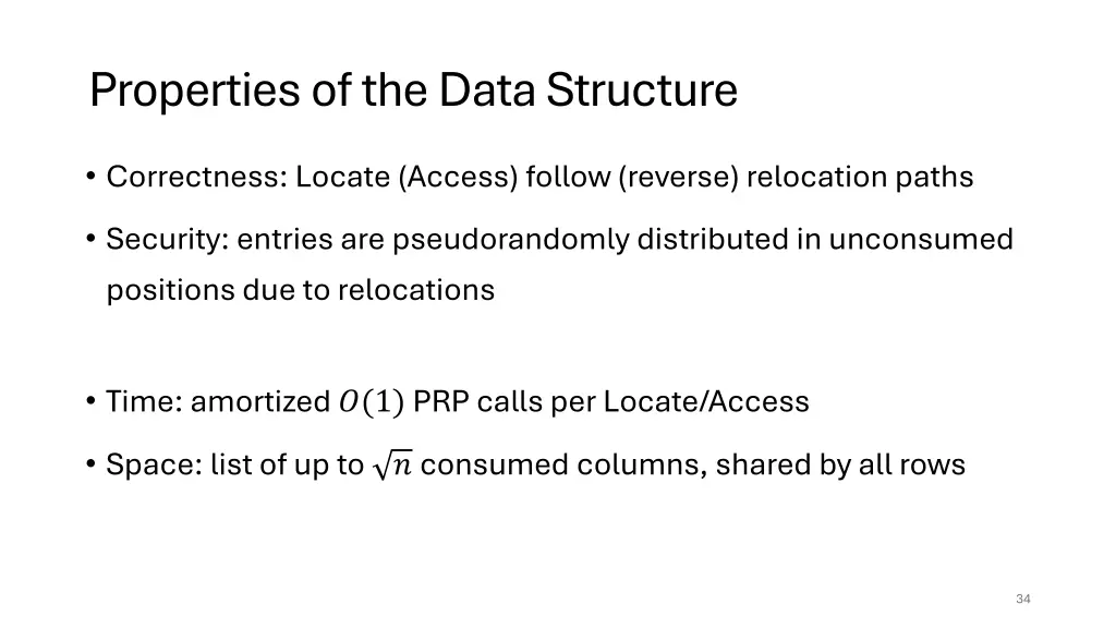 properties of the data structure