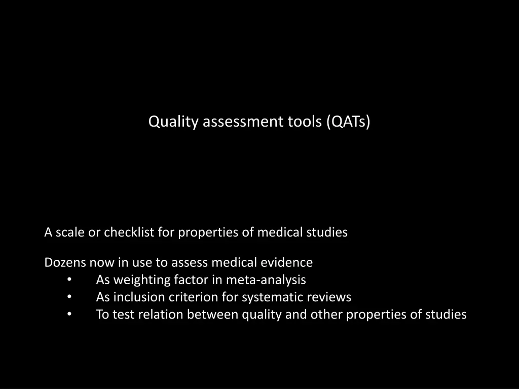 quality assessment tools qats