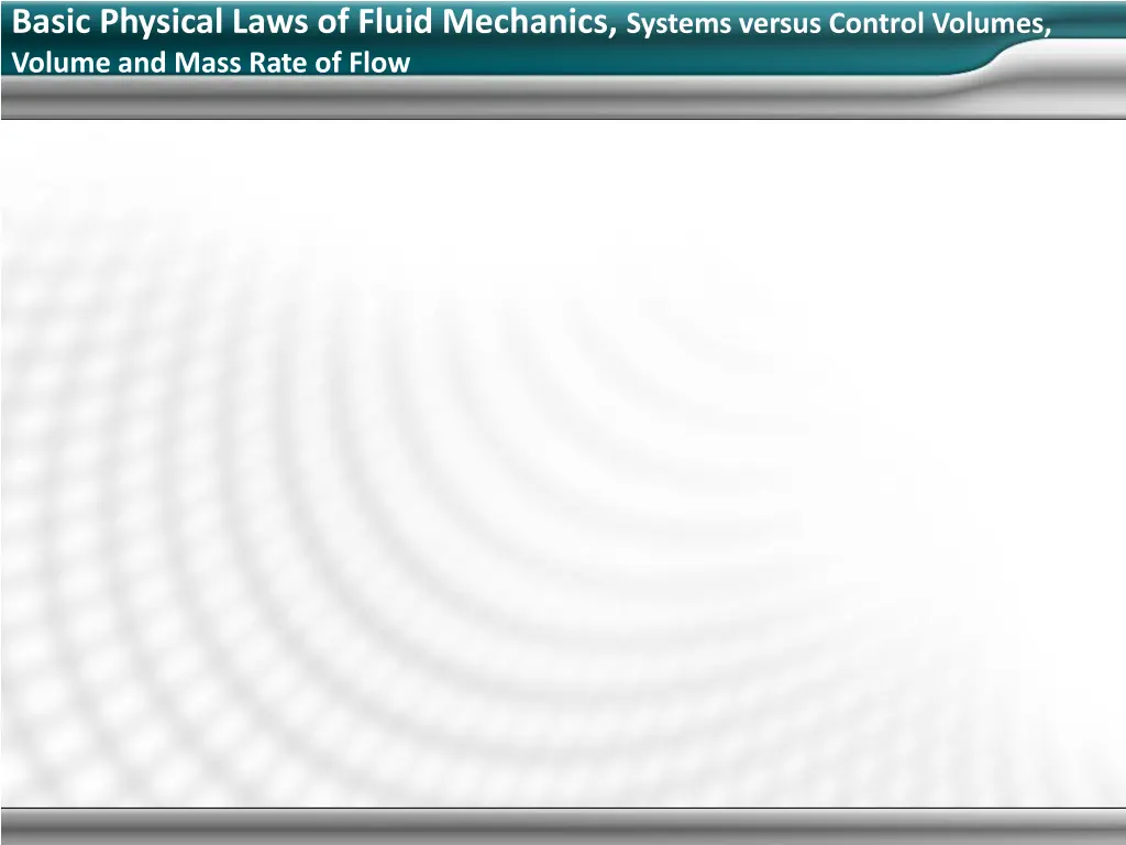 basic physical laws of fluid mechanics systems