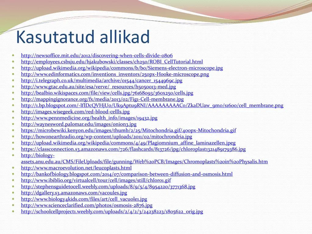 kasutatud allikad