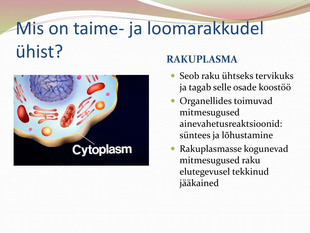 mis on taime ja loomarakkudel hist