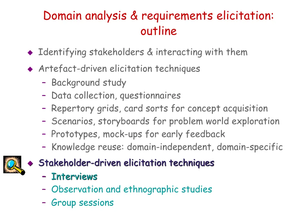 domain analysis requirements elicitation outline 1