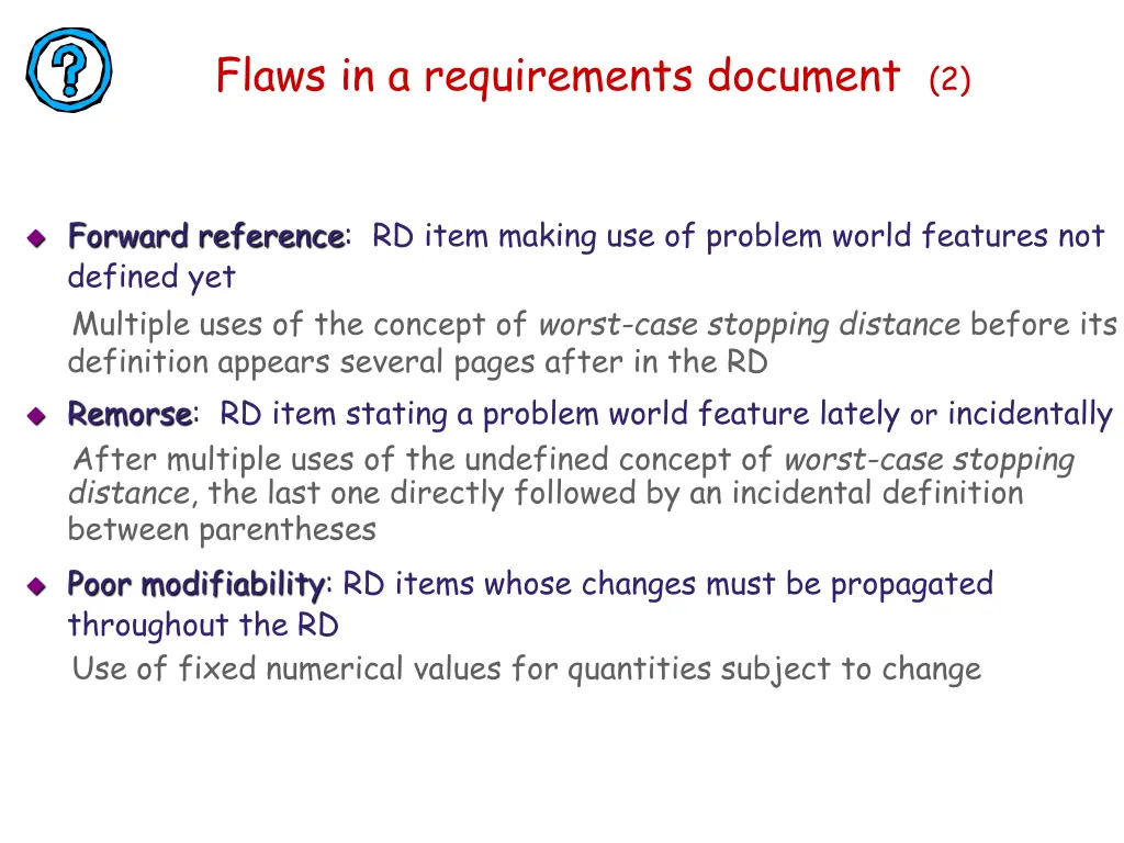 flaws in a requirements document 2