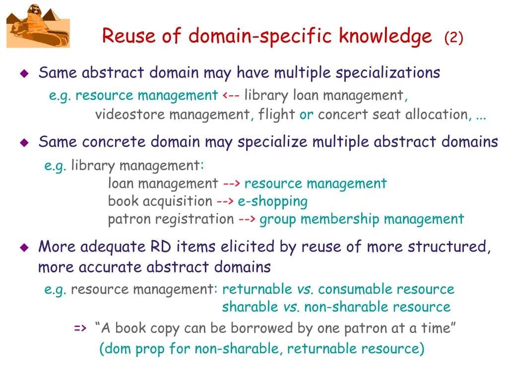 reuse of domain specific knowledge 2