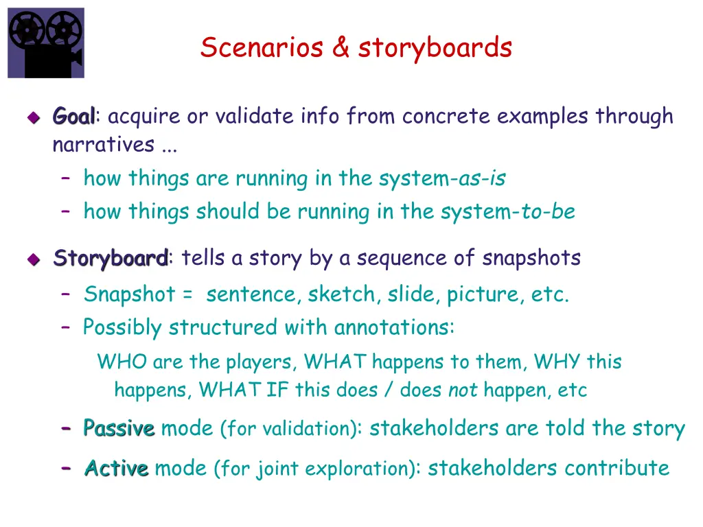 scenarios storyboards