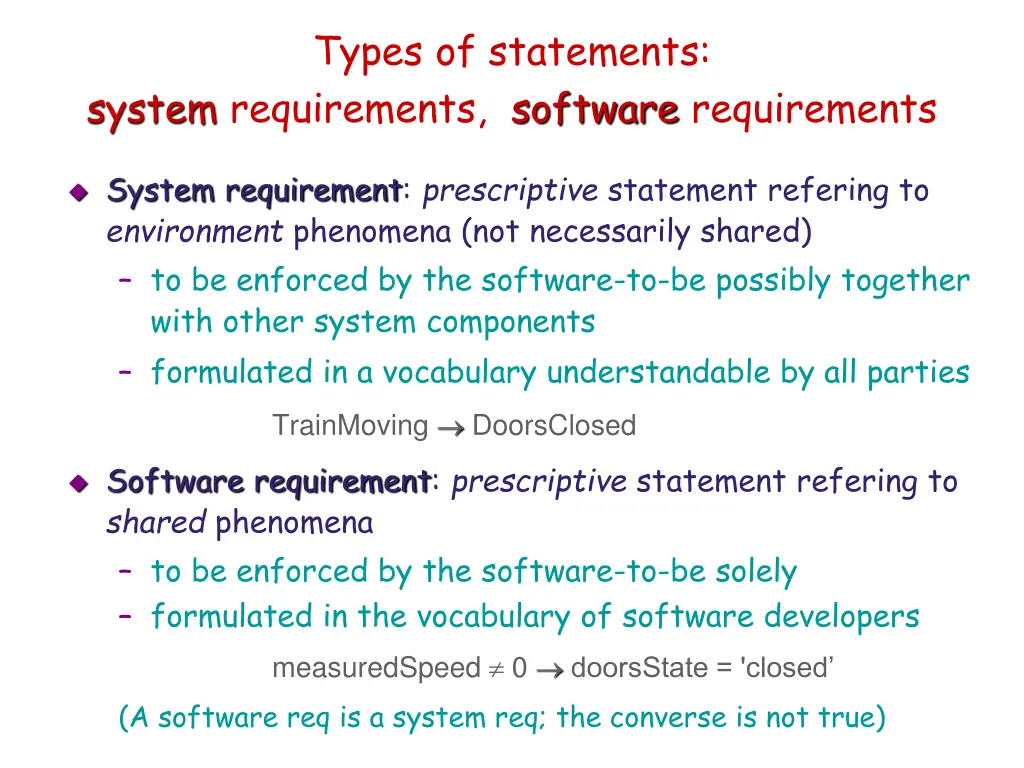 types of statements