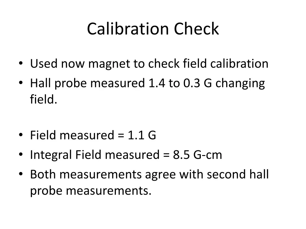 calibration check
