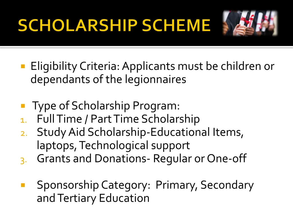 eligibility criteria applicants must be children