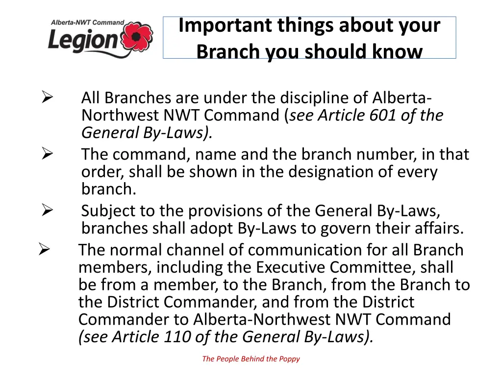 important things about your branch you should know