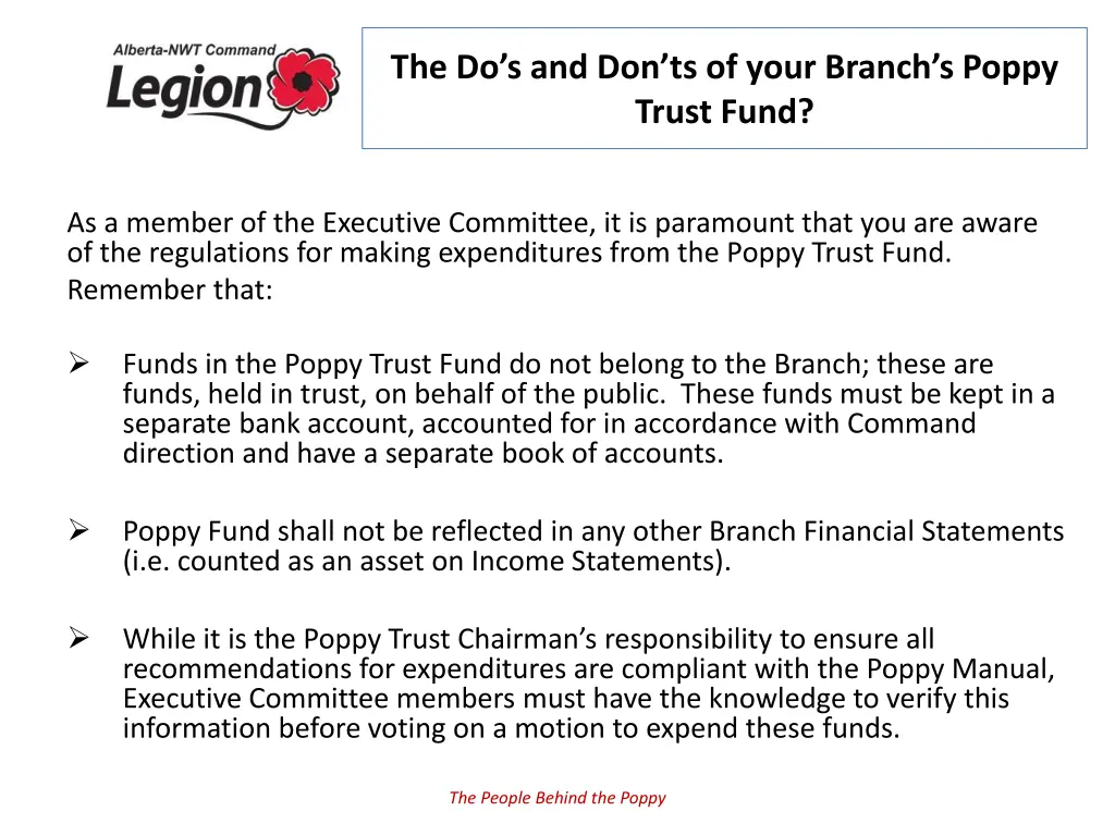 the do s and don ts of your branch s poppy trust
