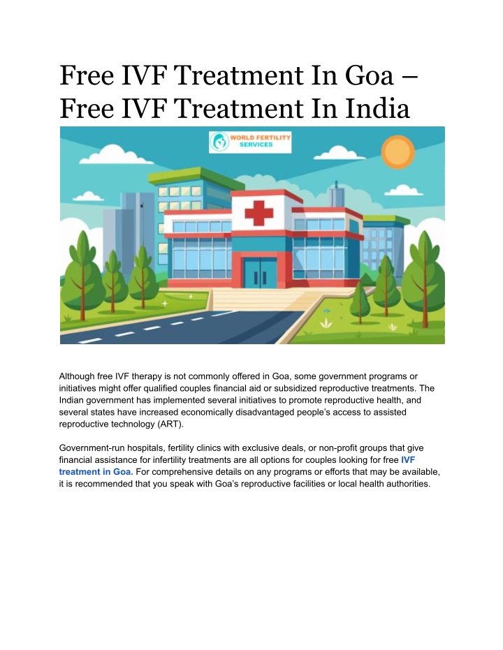 free ivf treatment in goa free ivf treatment
