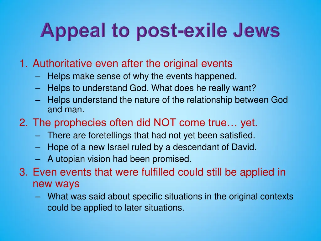 1 authoritative even after the original events
