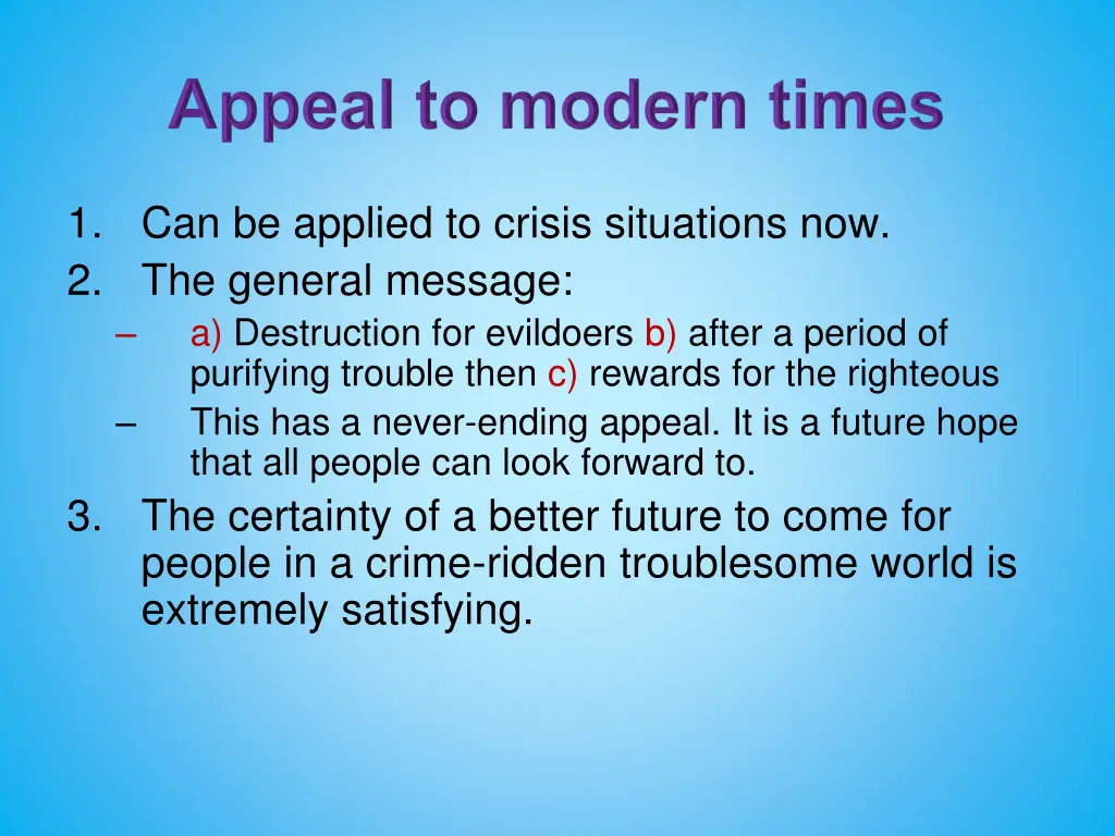 1 can be applied to crisis situations