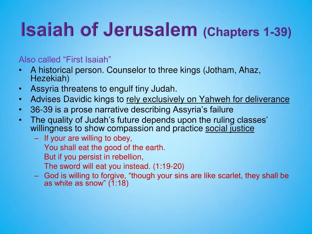 also called first isaiah a historical person