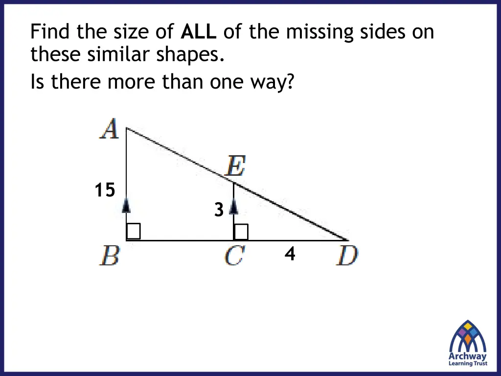 find the size of all of the missing sides