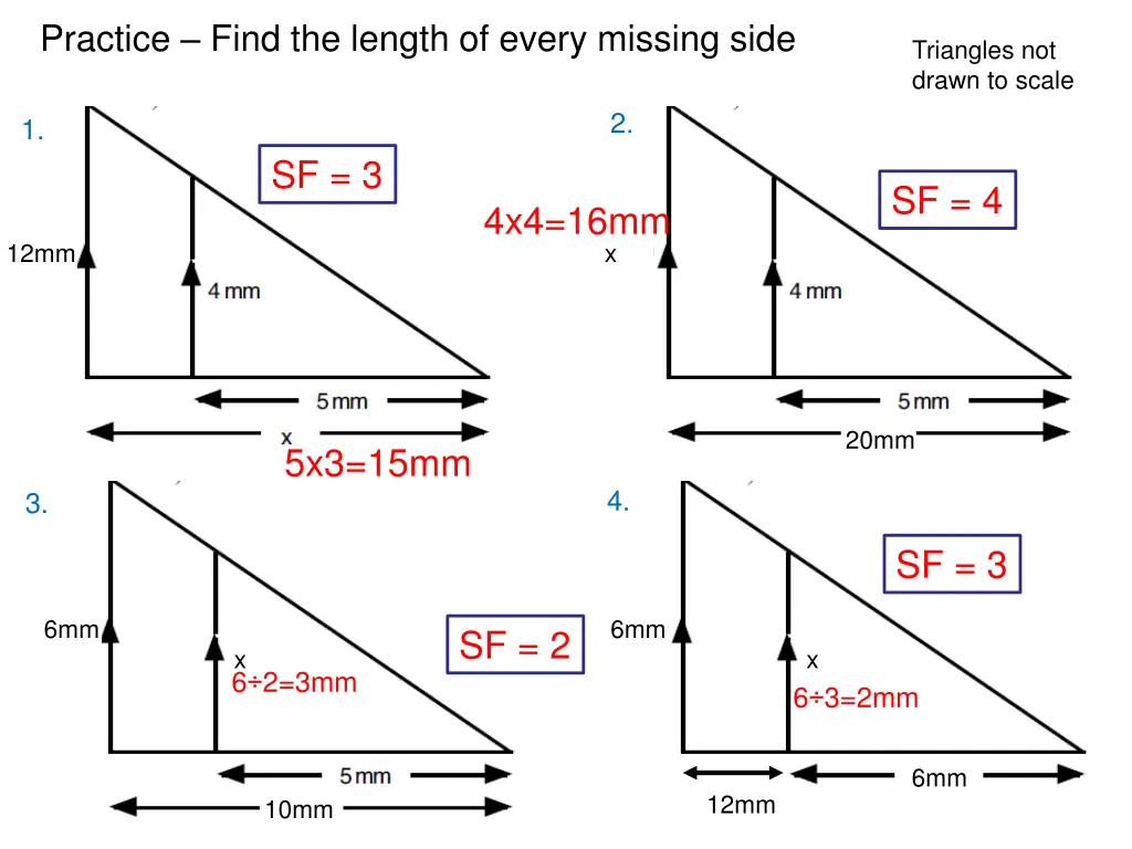 practice find the length of every missing side