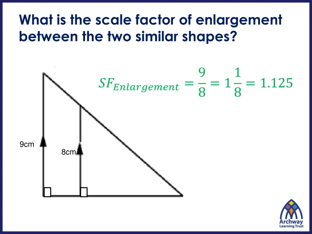 what is the scale factor of enlargement between 1