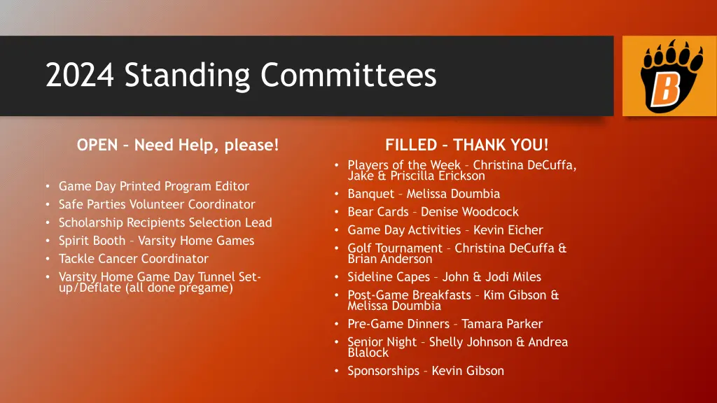 2024 standing committees