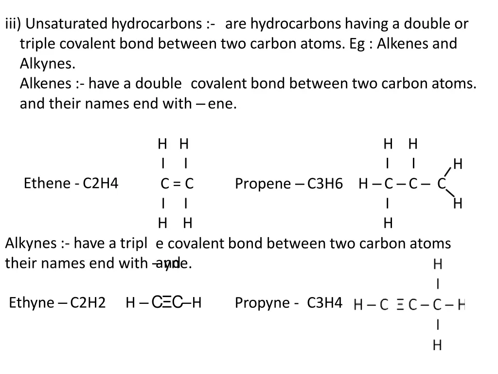 iii unsaturated hydrocarbons are hydrocarbons