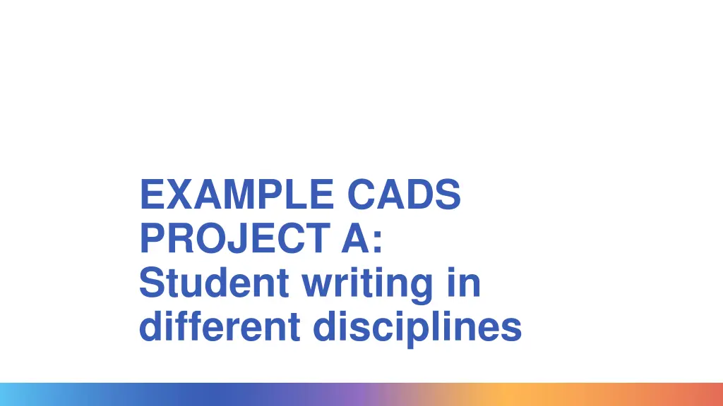 example cads project a student writing