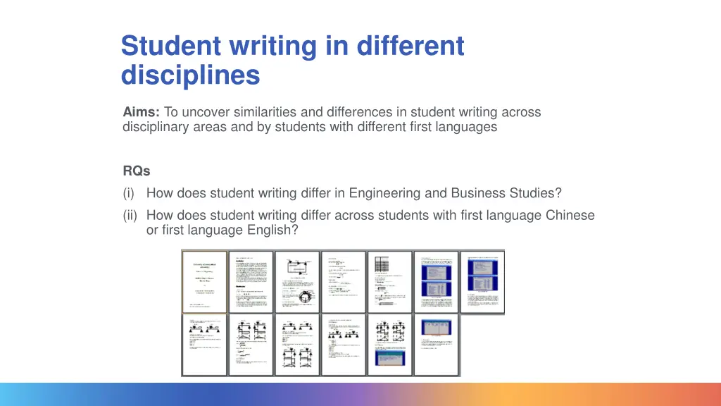 student writing in different disciplines