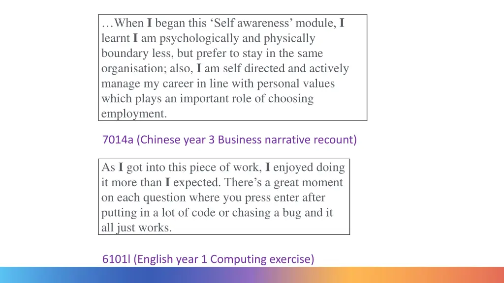 when i began this self awareness module i learnt