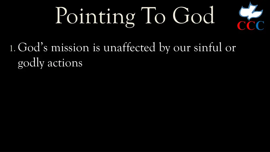 pointing to god