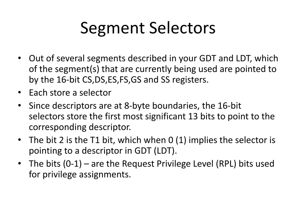 segment selectors