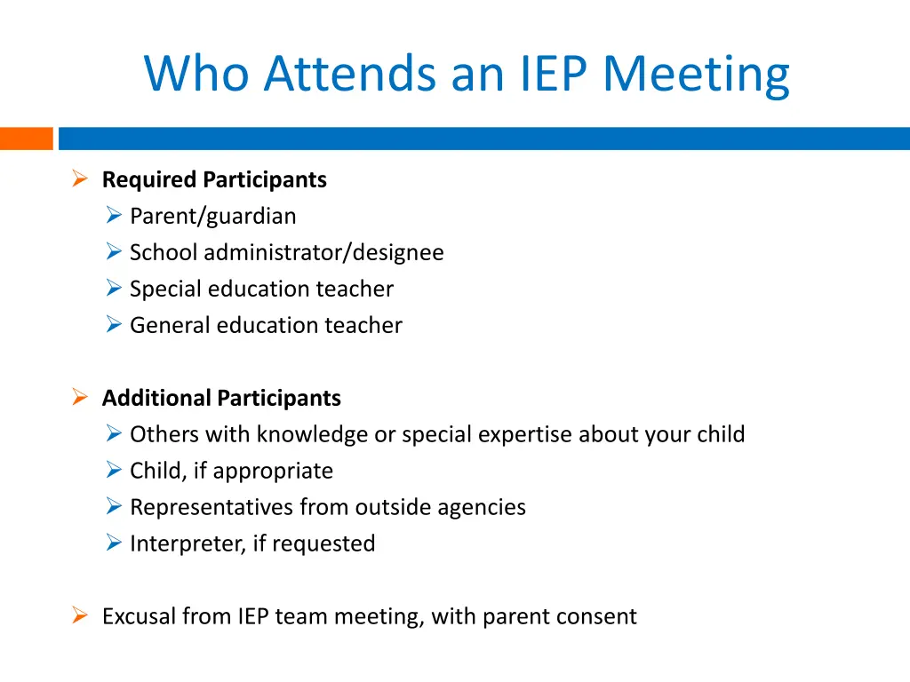 who attends an iep meeting
