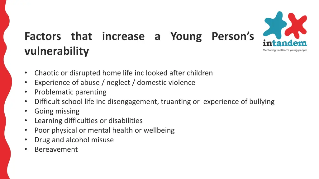 factors that increase a young person