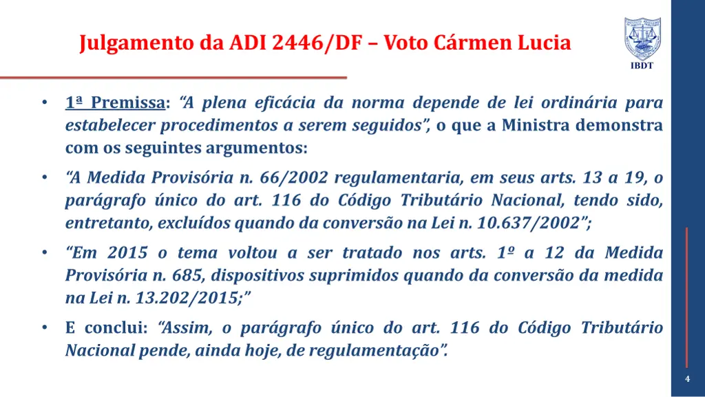 julgamento da adi 2446 df voto c rmen lucia
