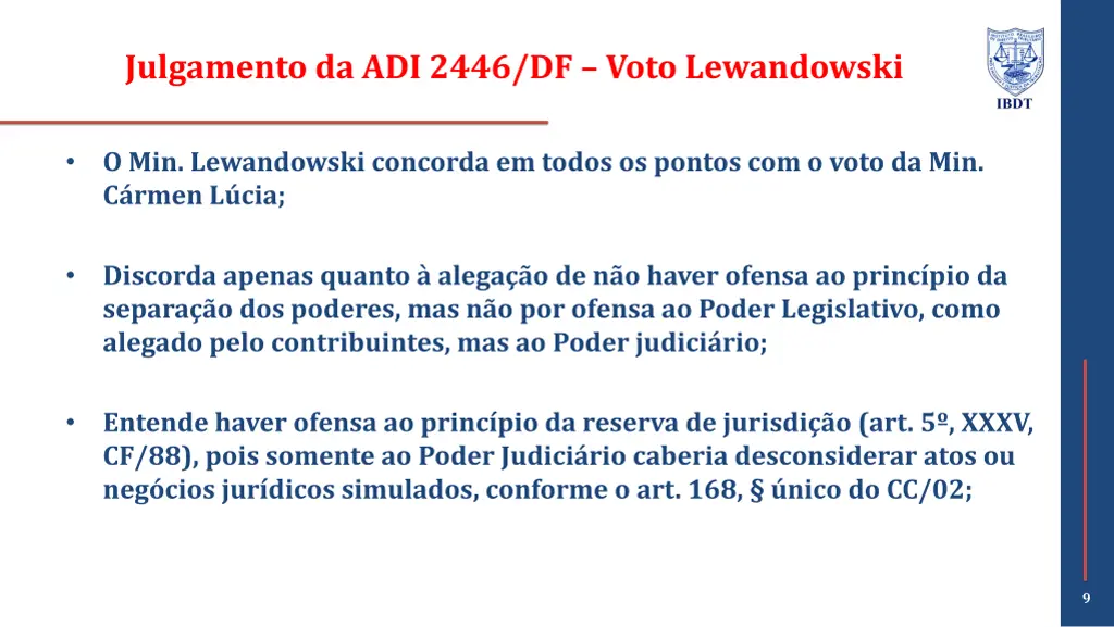 julgamento da adi 2446 df voto lewandowski