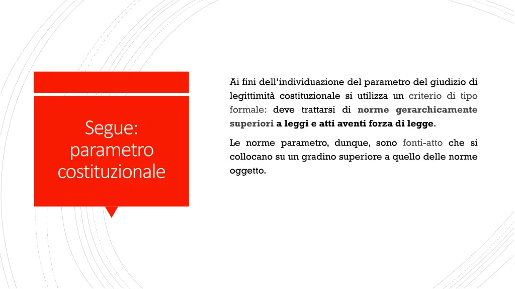 ai fini dell individuazione del parametro