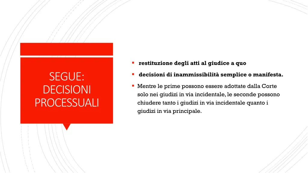 restituzione degli atti al giudice a quo