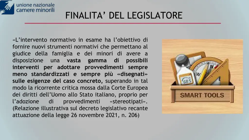 finalita del legislatore