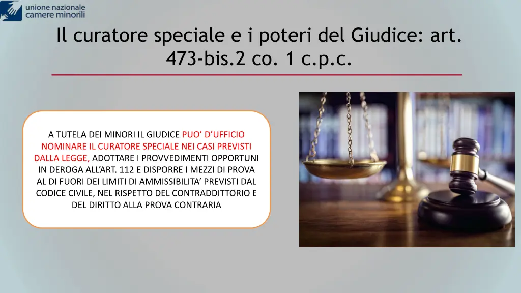 il curatore speciale e i poteri del giudice