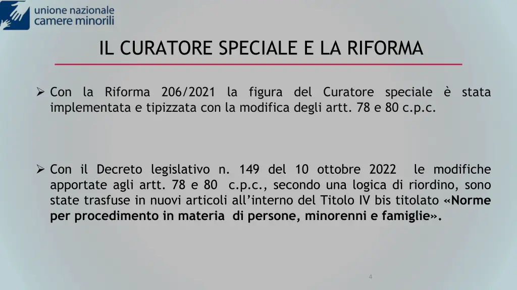 il curatore speciale e la riforma