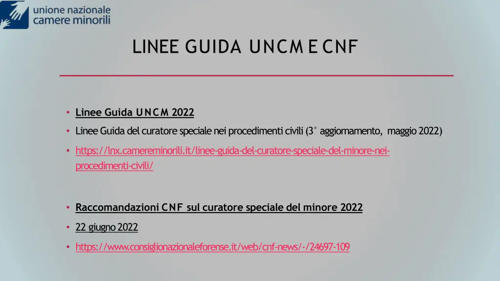 linee guida uncm e cnf
