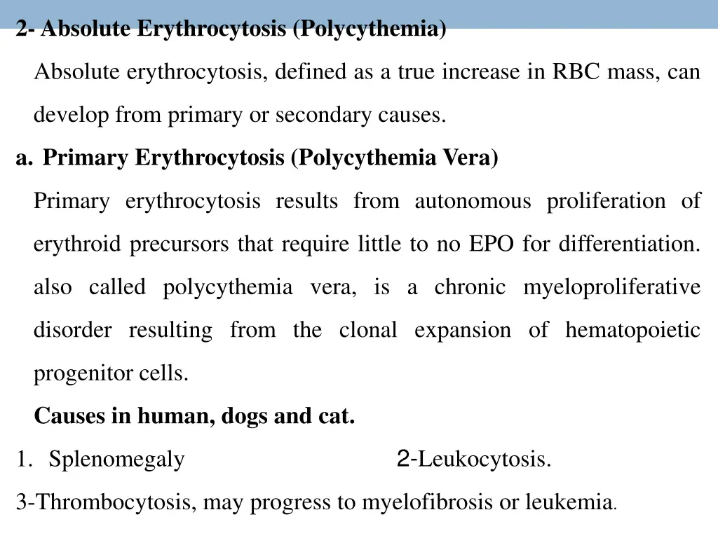 2 absolute erythrocytosis polycythemia