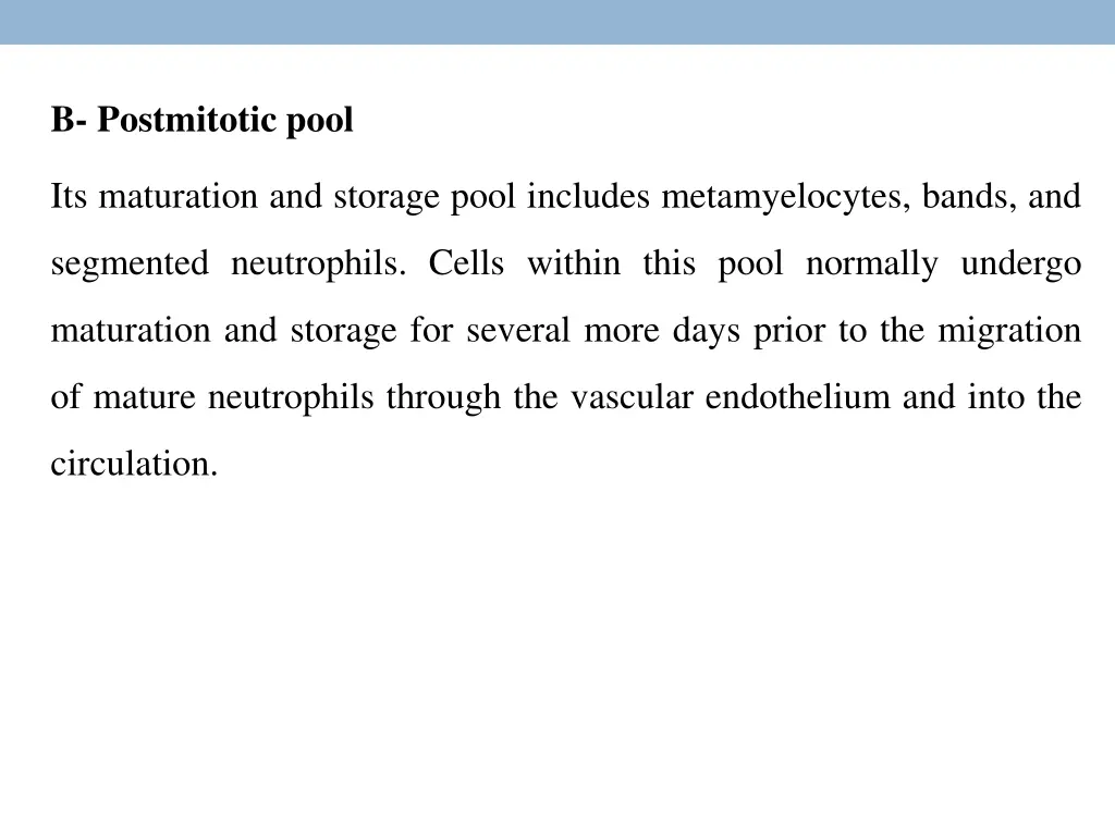 b postmitotic pool