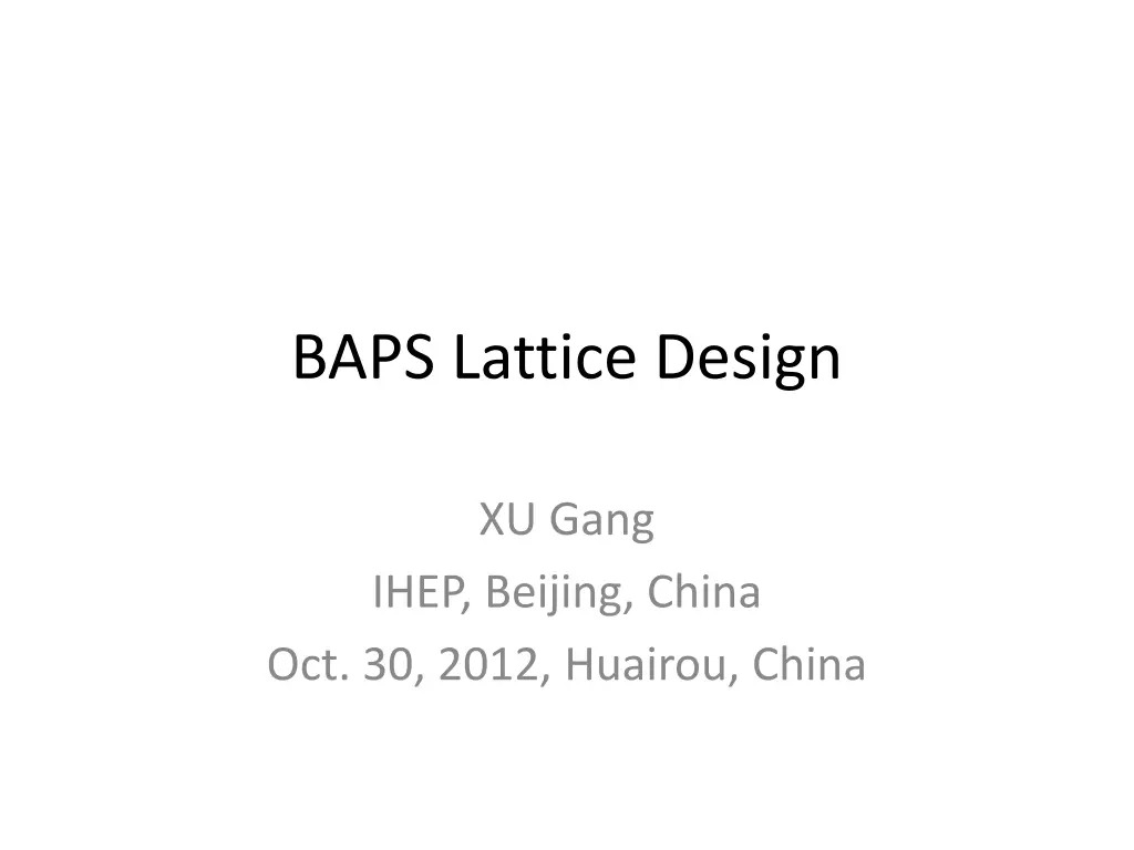 baps lattice design