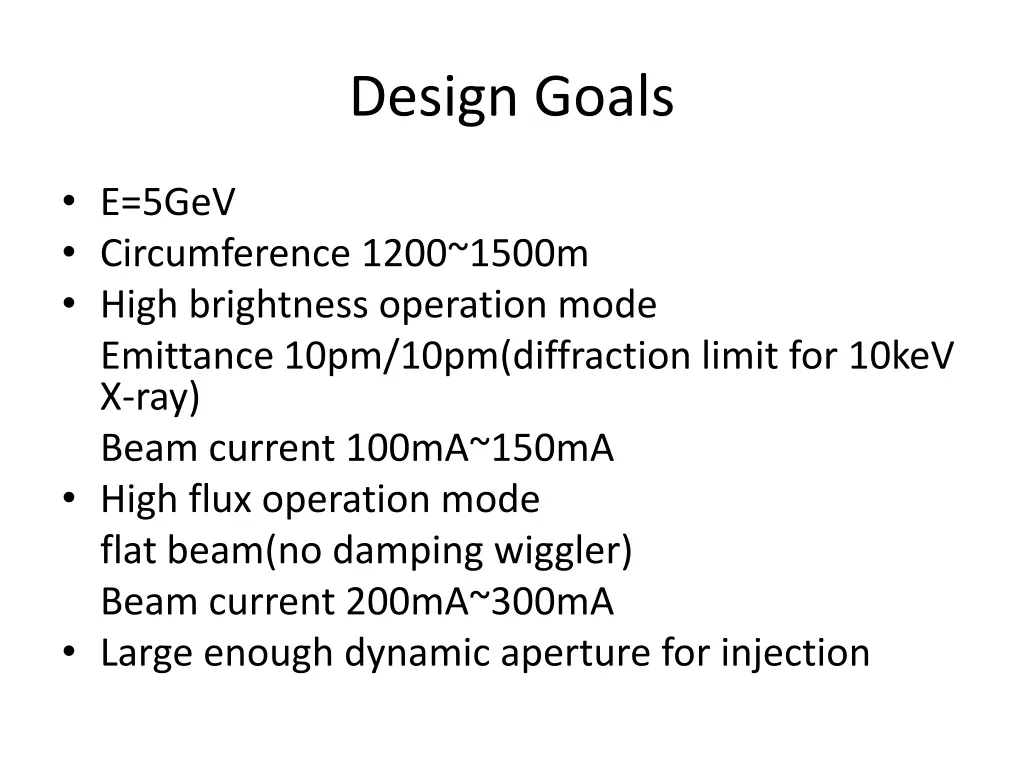 design goals