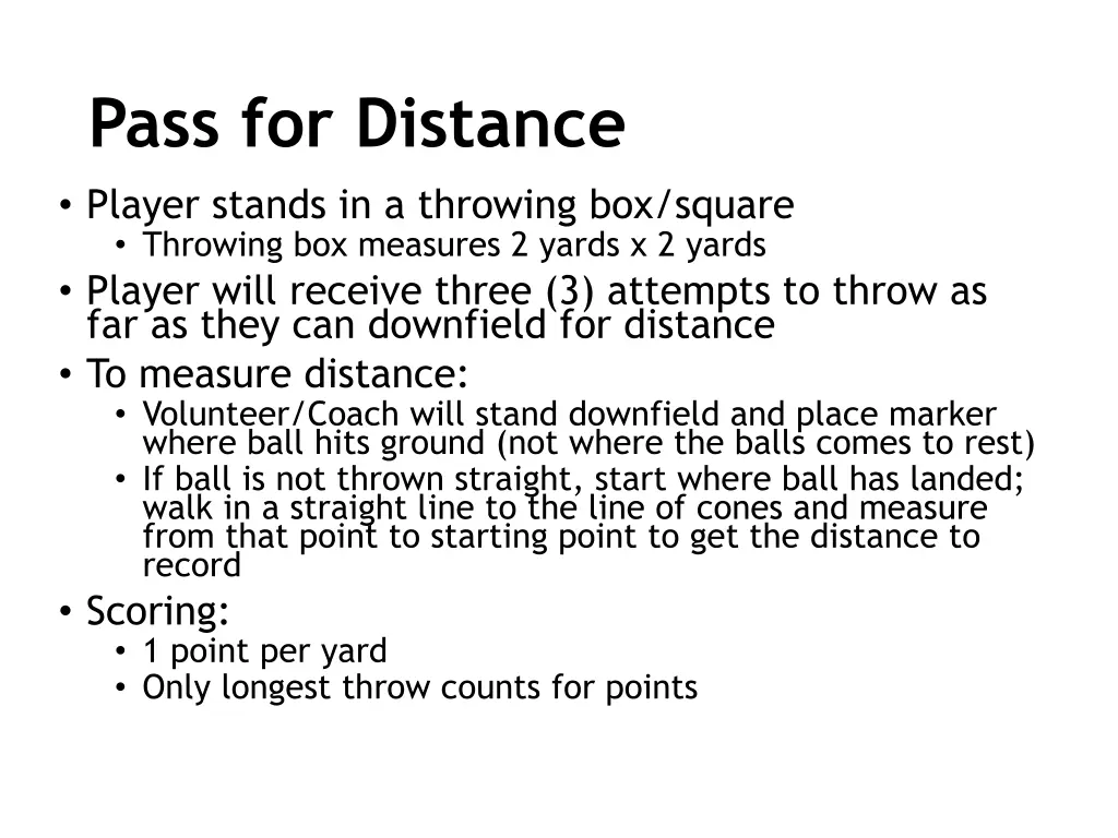 pass for distance player stands in a throwing