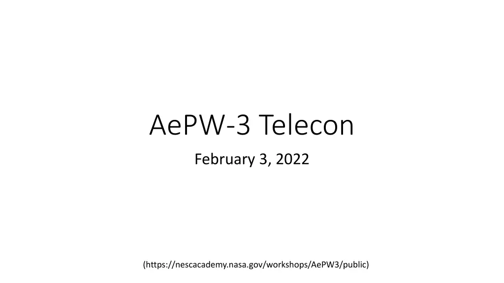 aepw 3 telecon